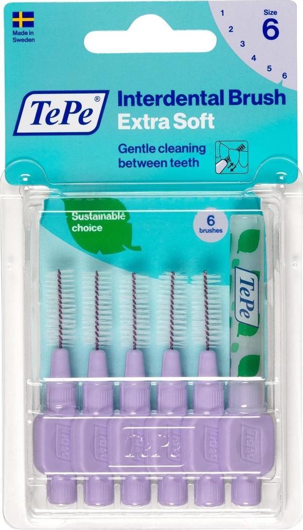 Tepe Arayüz Fırçası Blıster Ekstra Soft Yumuşak Mor 1.1 mm 6 lı - Image 1
