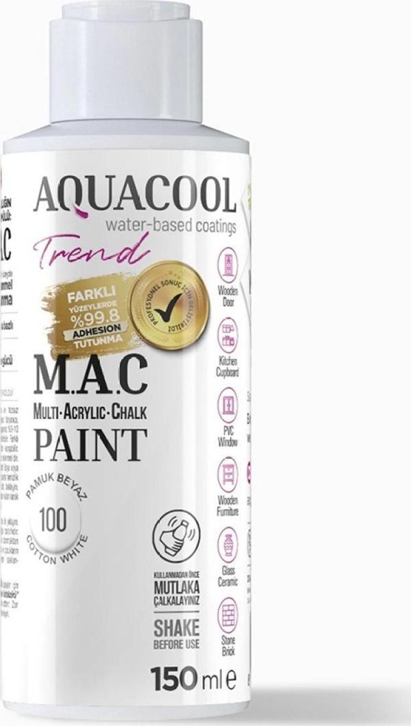 Aquacool Trend Su Bazlı Akrilik Dönüşüm Boyası 100 Pamuk Beyaz 150ml - Image 1
