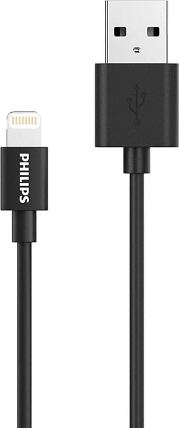 Philips Apple Mfi Lisanslı DLC3104V UsbA to Lightning Hızlı Şarj ve Data Kablosu 1.2m Siyah - Image 1