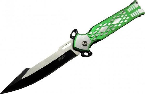 Lanmark Y18C Yeşil İnce Kamp Çakı 20 cm - Manuel, Kemerlikli, Plastik Desenli Sap - Image 1