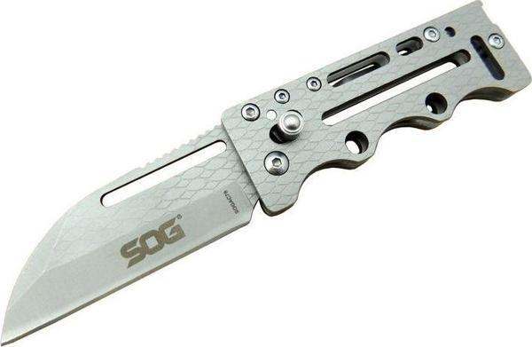 SOG AC78 Gri Yaprak Kamp Çakı 14,5 cm - Metal Sap, Kılıflı - Image 1