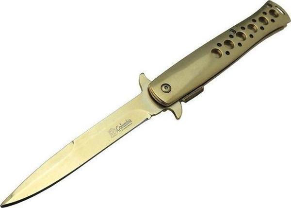 Tac-Force 1111A T-Lite Gold Kamp / Av Çakısı 23cm- Yarı Otomatik, Metal Sap, Kemerlikli - Image 1