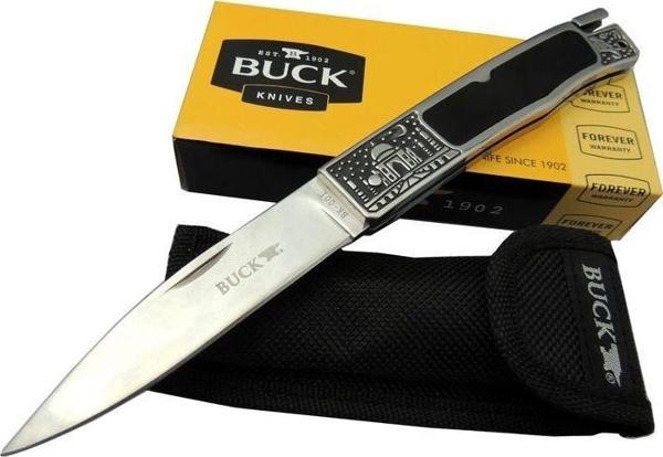 Buck Knives BK-001BRV Kamp Çakı 23 cm - Metal İşlemeli Sap, Kılıflı - Image 1