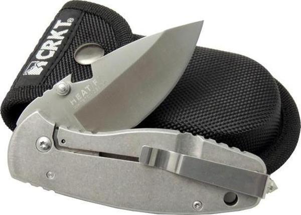 Crkt 3329 BK Heat Kamp Çakı 18cm - Metal Sap, Kılıflı, Açacaklı, Perçinli - Image 1