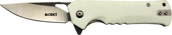 Crkt Muskie 202 AWY Beyaz Kamp / Outdoor Çakı 18cm - Yarı Otomatik, Kemerlikli, Kutulu - Image 1