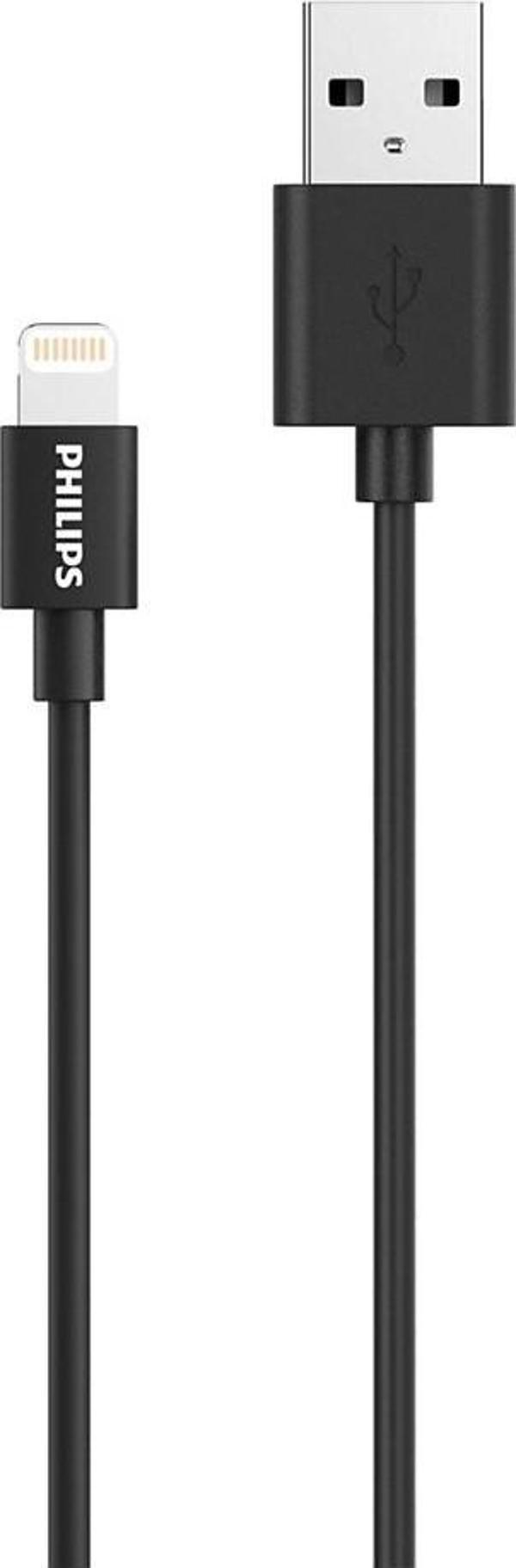 Philips MFİ Apple Lisanslı DLC3106V USB-A Lightning Şarj Kablosu 2m Siyah - Image 1