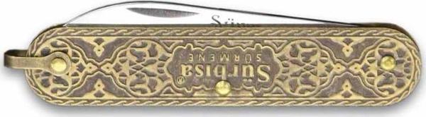 61803 Pirinç İşlemeli Sürmene Çakısı 5,5 cm - Tek Bıçaklı - Image 1