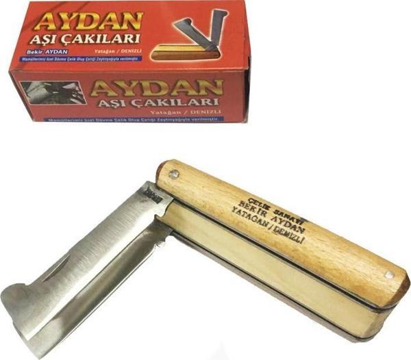 Yatağan İkili Ceviz Aşı Çakı,  Bıçağı - Ahşap Saplı - Image 1