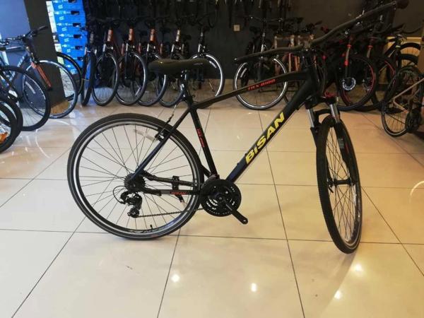 Bisan TRX 8100 V Fren 21 Vites 28 Jant Trekking Şehir Bisikleti Siyah Turuncu Kırmızı 52 Kadro - Image 1