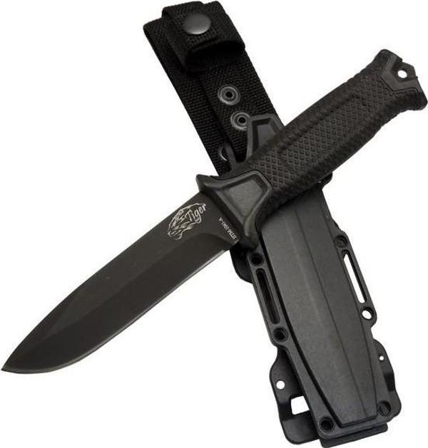 Tiger Tactical HTM 1041 A Siyah Outdoor / Survival Bıçak 27cm - Kauçuk Sap, Kılıflı, Kutulu - Image 1