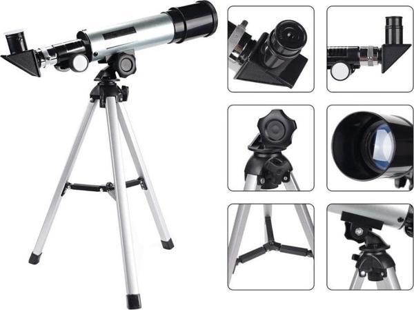 Mini Teleskop Kara Uzay Teleskobu Aliminyum Gövde Tripodlu 50 x 360 - Image 1