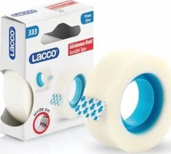 Lacco Görünmez Şeffaf Beyaz Bant 19x33mm - Image 1