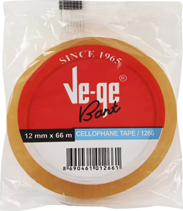 Vege Selofan Şeffaf Bant 12x66 mt NR-3218 - Image 1