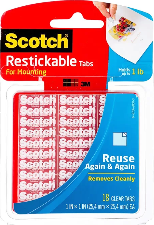 SCOTCH R100 ÇİFT TARAFLI KARE ŞEFFAF BANT 25x25mm - Image 1