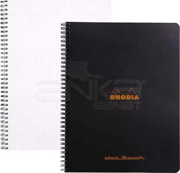Rhodia Basic Siyah Kapak Spiralli Defter Noktalı 80g 80 Yaprak 225x297mm - Image 1