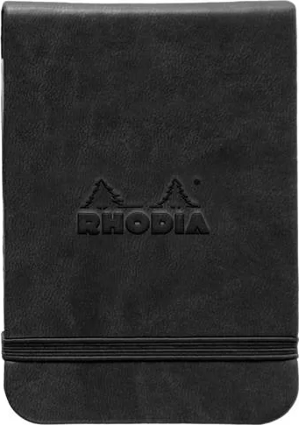 Rhodia Boutique Webnotebook Italyan Deri Çizgili Defter (Yandan) Siyah Sert Kapak - Image 1