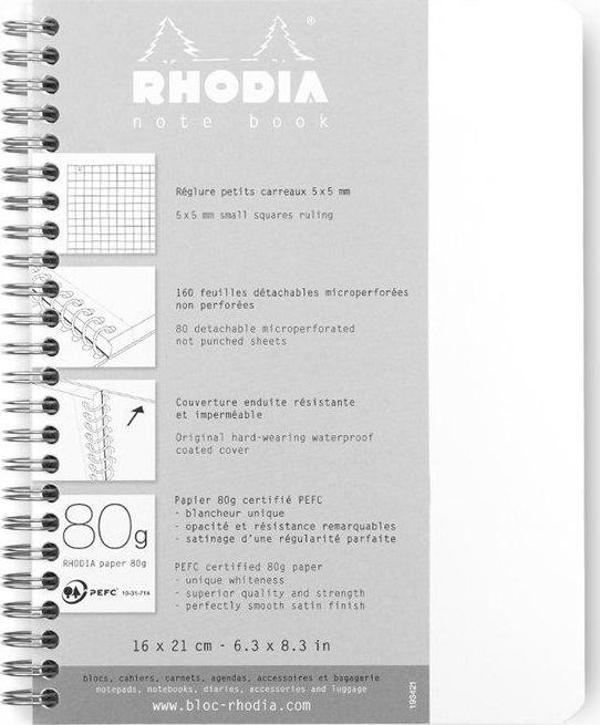 Rhodia Note Book Kareli Spiralli Defter Beyaz A5 - Image 1