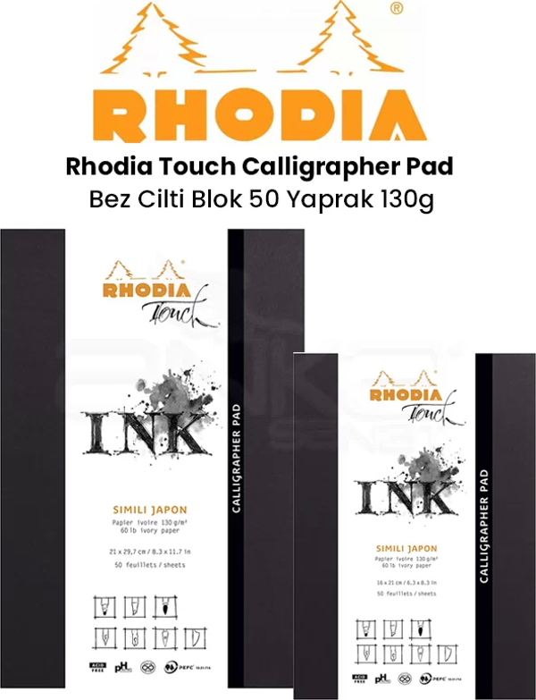 Rhodia Touch Calligrapher Pad Bez Cilti Blok 50 Yaprak 130g - Image 1
