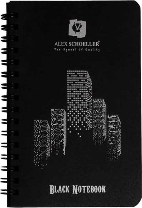 Alex Schoeller Spiralli Polipropilen Kapak Defter A4 Siyah - Image 1