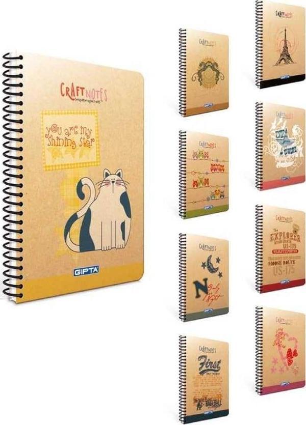 Gıpta Craft Notes Spiralli Sert Kapak Defter 17 x 24 100 Yaprak Çizgili - Image 1