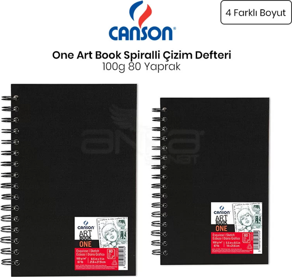 Canson One Art Book Çizim Defteri Spiralli 100g 80 Yaprak - Image 1