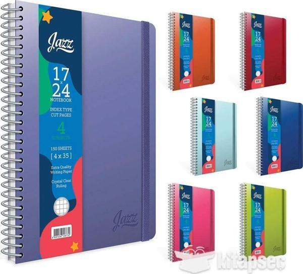 Gıpta Jazz 17x24cm Spiralli 4 Seperatörlü Defter 150yp Çizgili 4647 - Image 1