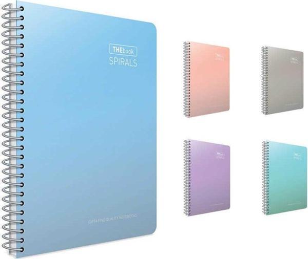 Gıpta Thebook Spirals Spiralli Sert Kapak Defter 17x24 cm 100 Yaprak Çizgili - Image 1
