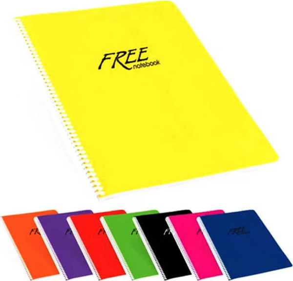 Keskin Color Free Spiralli Plastik Kapak Çizgili Defter A4 160 Yaprak - Image 1