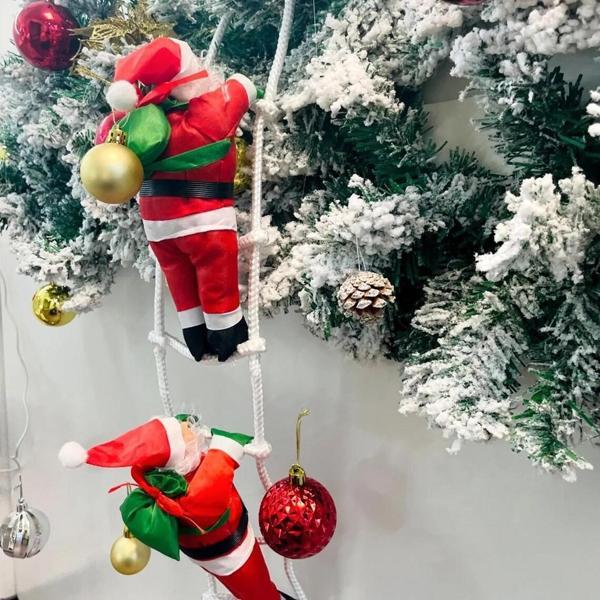 70 CM 2Lİ MERDİVENE TIRMANAN NOEL BABA YILBAŞI SÜSÜ YILBAŞI ÇAM AĞACI SÜSLERİ VİTRİN NOEL SÜSLERİ - Image 1