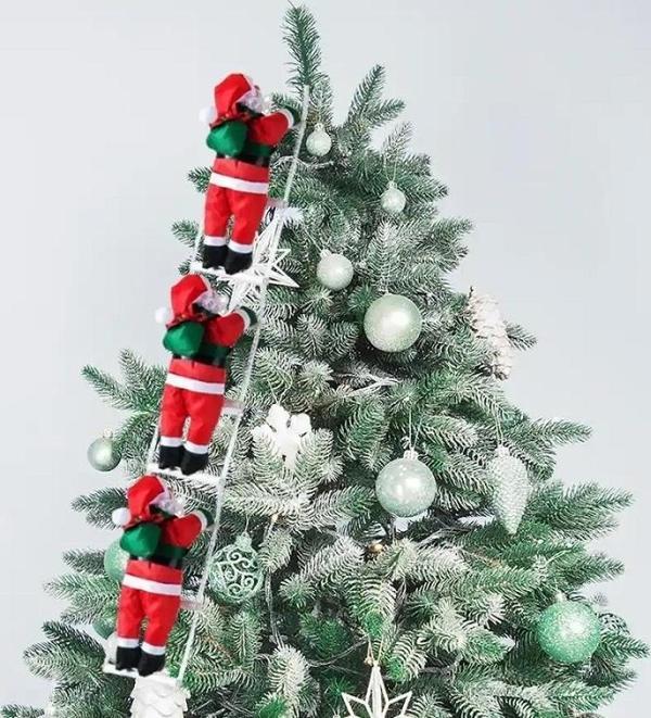 96 CM 3LÜ MERDİVENE TIRMANAN NOEL BABA YILBAŞI ÇAM AĞACI SÜSLERİ YILBAŞI SÜSÜ VİTRİN NOEL SÜSLERİ - Image 1