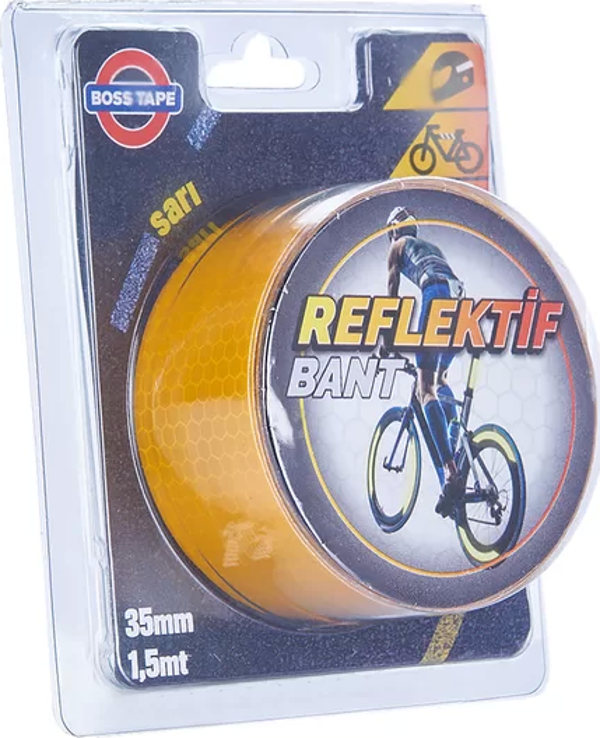 BOSS TAPE 3630 REFLEKTİF BANT 35mmx1.5m PARLAK SARI - Image 1