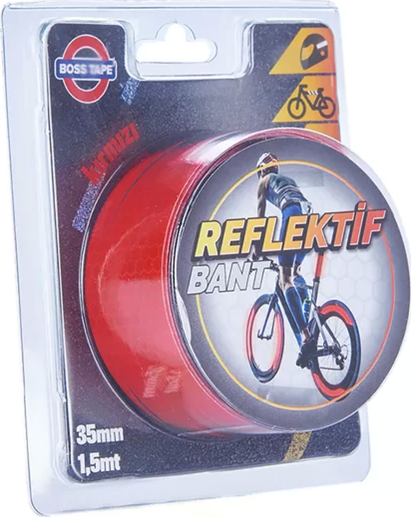 BOSS TAPE 3654 REFLEKTİF BANT 35mmx1.5m PARLAK KIRMIZI - Image 1