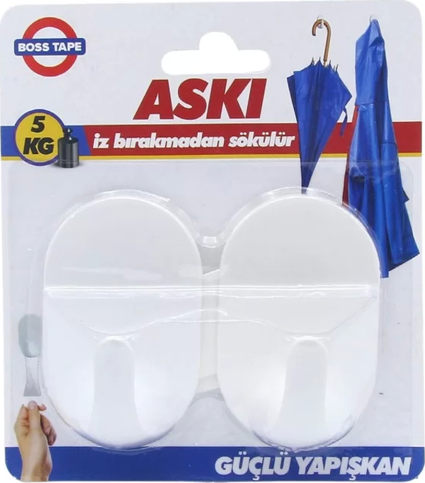 BOSS TAPE 5504 PLASTİK BÜYÜK ASKI ŞEFFAF 2Lİ BLİSTER - Image 1