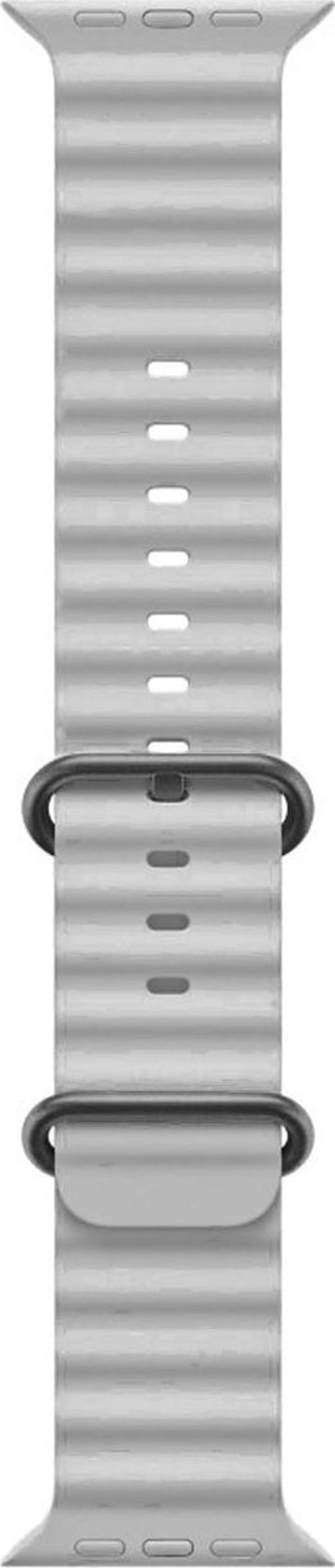 ScHitec 42-49mm Yeni Nesil Apple Uyumlu Akıllı Saat Kordonu Silikon Gri - Image 1