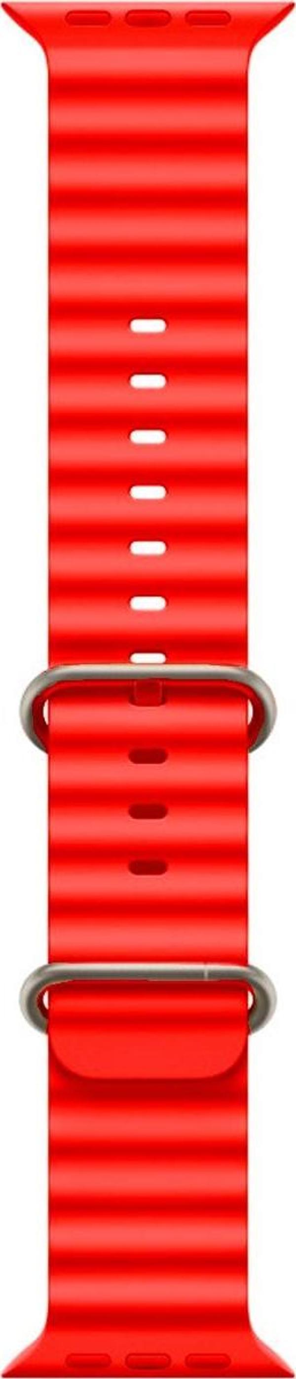ScHitec 42-49mm Yeni Nesil Apple Uyumlu Akıllı Saat Kordonu Silikon Kırmızı - Image 1