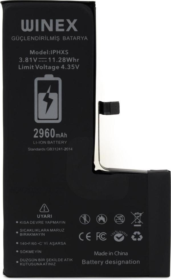 Winex İphone XS Uyumlu Güçlendirilmiş Premium Batarya - Image 1