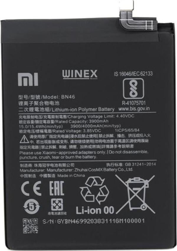 Winex Mobile Redmi Note 8 Güçlendirilmiş Premium Batarya - Image 1