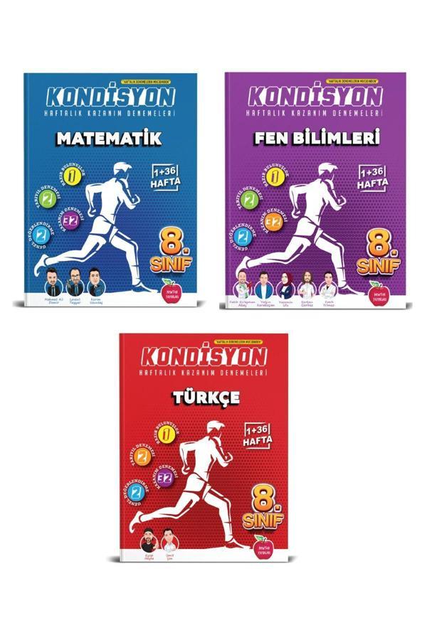 Newton Yayınları 8.Sınıf Kondisyon Matematik + Fen Bilimleri + Türkçe Kazanım Deneme Seti (3 Kitap) - Newton Yayınları - Image 1