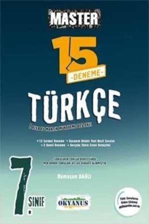 Okyanus Yayıncılık 7. Sınıf Türkçe Master 15 Türkçe Deneme / Ramazan Dağlı - Okyanus Yayıncılık - Image 1