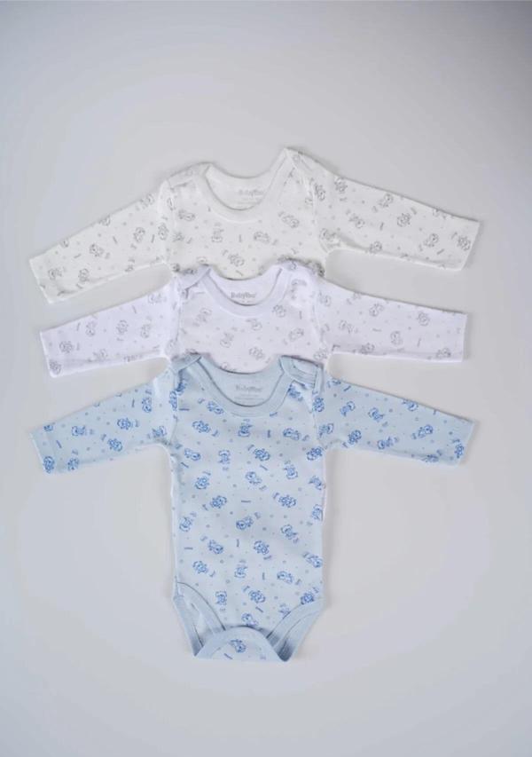 BABYTOO 3'LÜ KARIŞIK DESENLİ UZUN KOLLU BEBEK ÇITÇITLI BADİ - Image 1