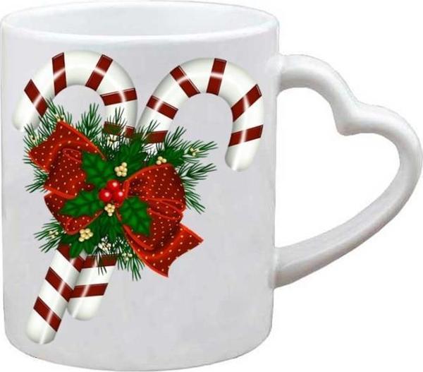 Kişiye Özel Yılbaşı Merry Christmas Yeni Yıl Kalp Kulplu Kupa Bardak - Image 1
