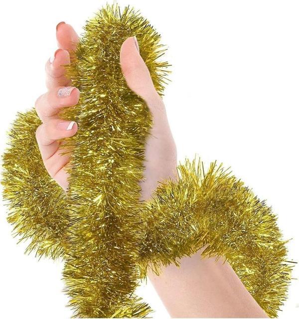 Yılbaşı Doğum Günü Parti Kutlama Süsü Yılan Süs Boyun Süsü Sim Gold Renk 2 Metre 1 Adet - Image 1