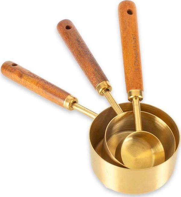 Pinterest Ölçü Kaşığı 3lü Ölçü Kaşığı Gold Renk Paslanmaz - Image 1