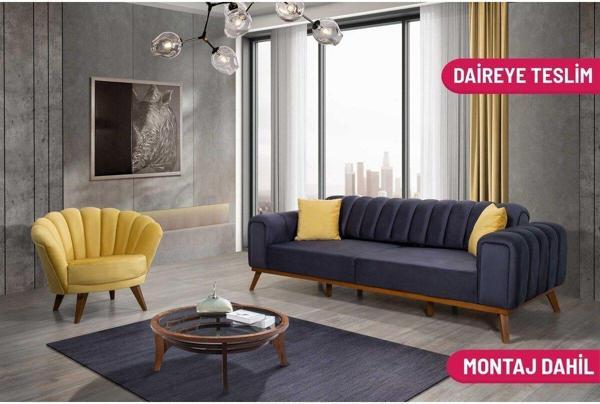 Perla Sofa Velar Koltuk Takımı Babyface Antrasit - Image 1