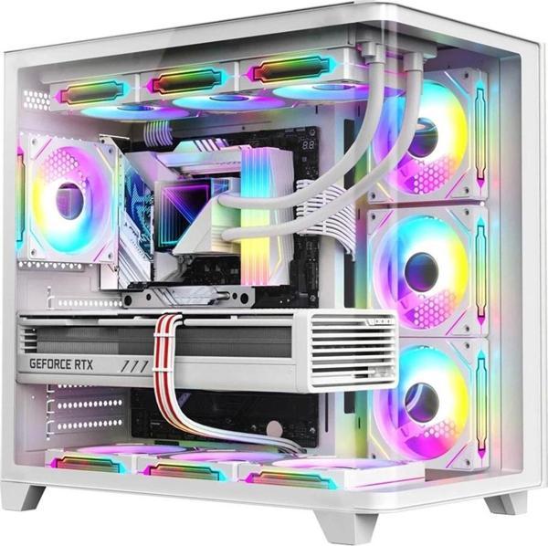 Dragos Ocean Curved Pro Beyaz 7x Argb Fan USB 3.0 750W 80+ Panoramik Temperli Cam Gaming ATX Mid Tow - Image 1