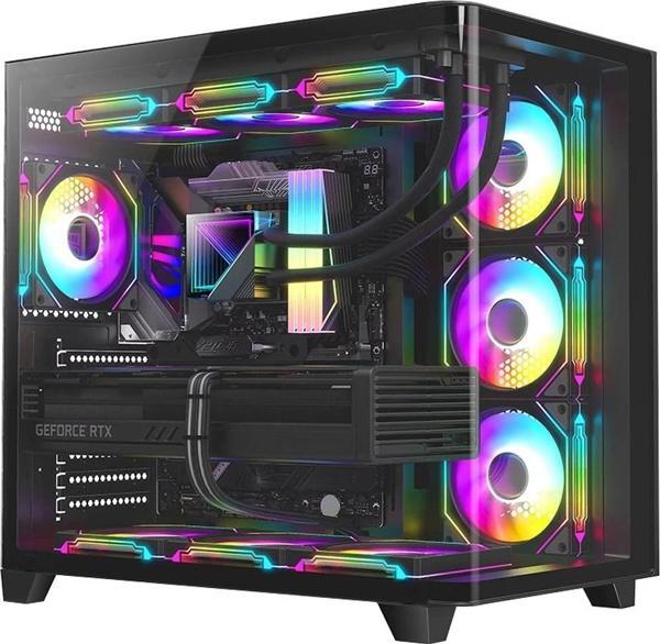 Dragos Ocean Curved Pro Siyah 7x Argb Fan USB 3.0 750W 80+ Panoramik Temperli Cam Gaming ATX Mid Tow - Image 1