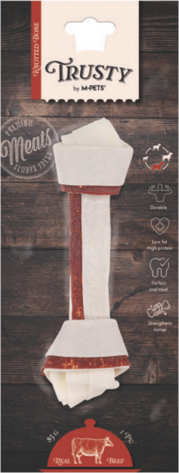 M-PETS Trusty Beef Düğümlü Kemik Köpek Ödülü 85 Gr - Image 1
