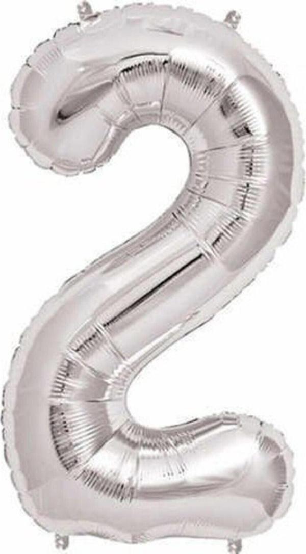 EveFix 40 Cm Gümüş Renk Folyo Balon 2 Rakamı - Image 1