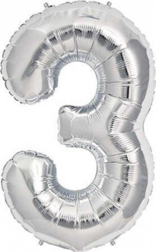 EveFix 40 Cm Gümüş Renk Folyo Balon 3 Rakamı - Image 1