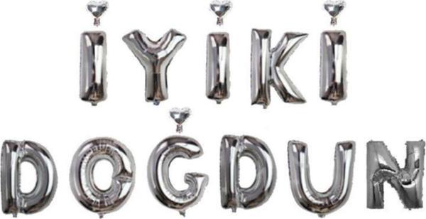 EveFix 40 Cm. Iyiki Doğdun Gümüş Doğum Günü Folyo Balon Cin178 - Image 1